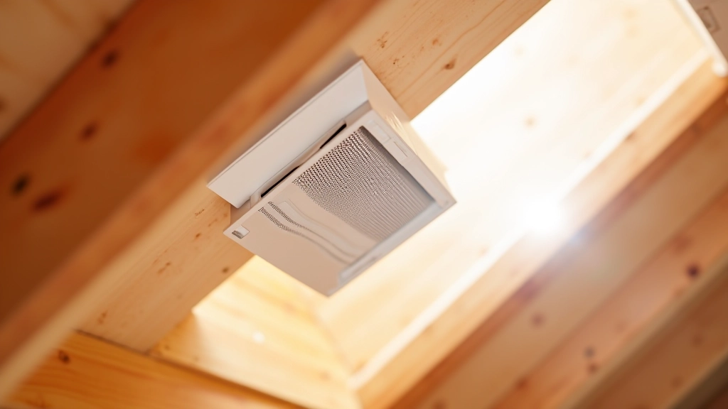 Soffit area showing white plastic vents with screen, gable end vent visible in background
