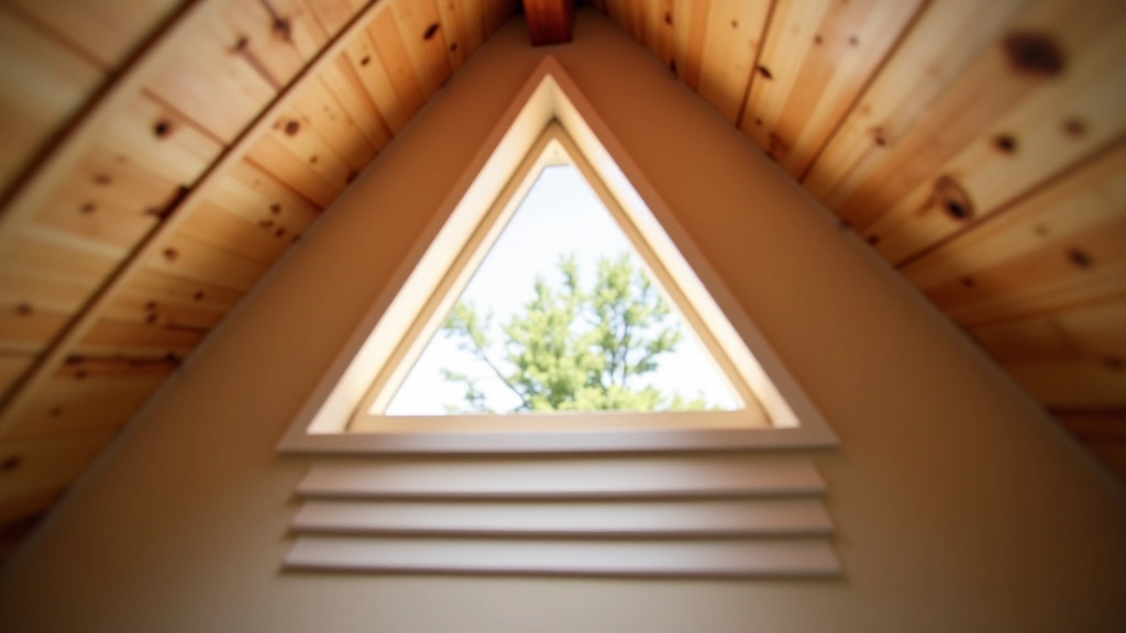 Gable vent installed in triangular attic wall opening showing alternative ventilation option with louvered design
